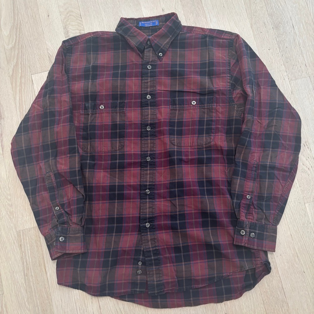 Pendleton Expedition Shirt Mens M Burgundy Plaid Excellent Cotton Button Down